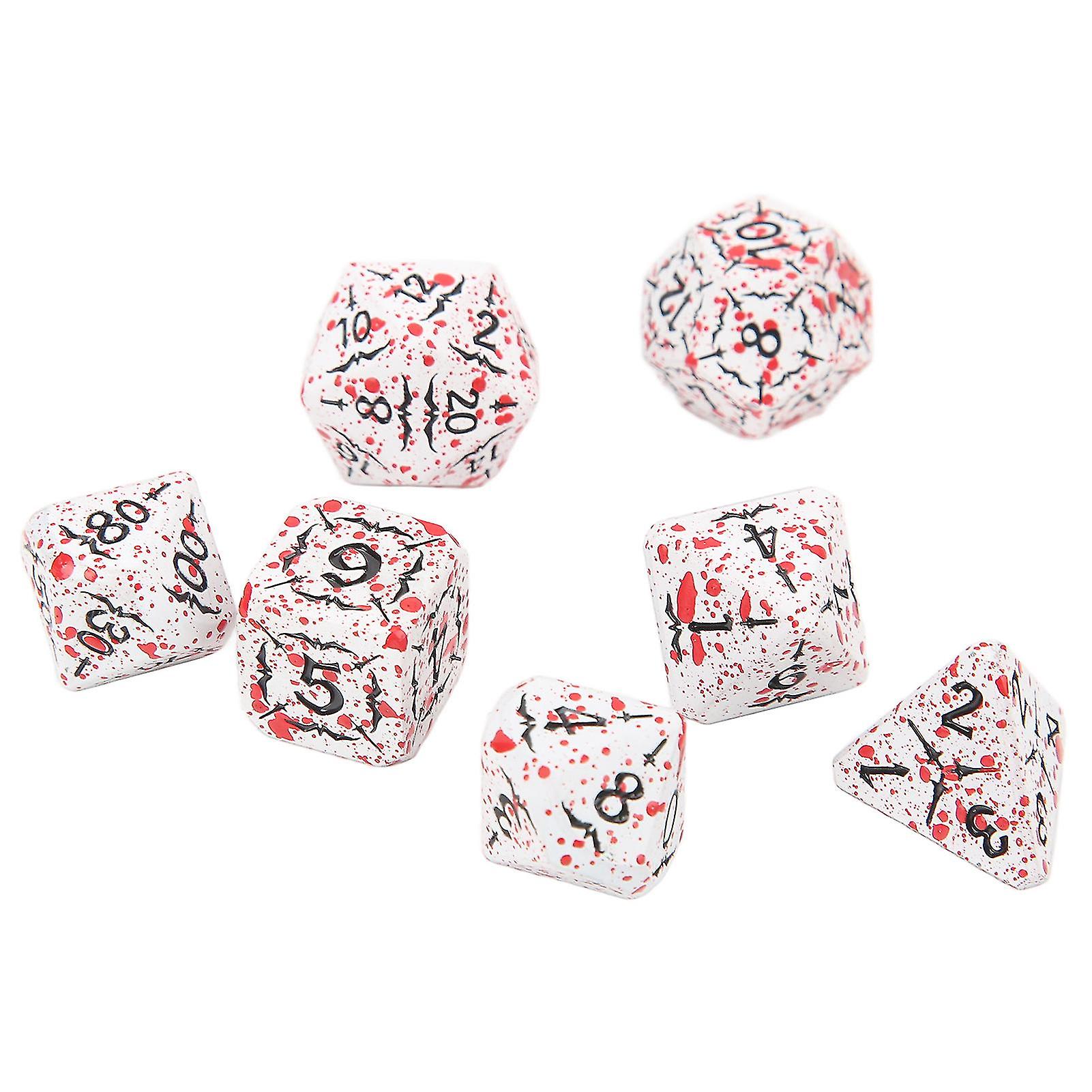 7pcs Polyhedral Dice Set Clear Number Good Texture Table Gaming Dice for Roles Play Games