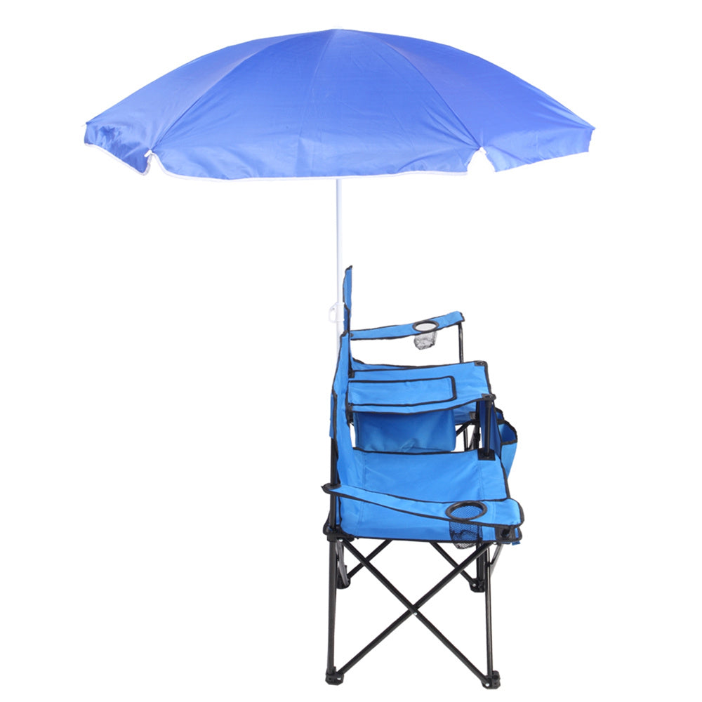 Wuudi Folding Steel Beach Chair - Blue