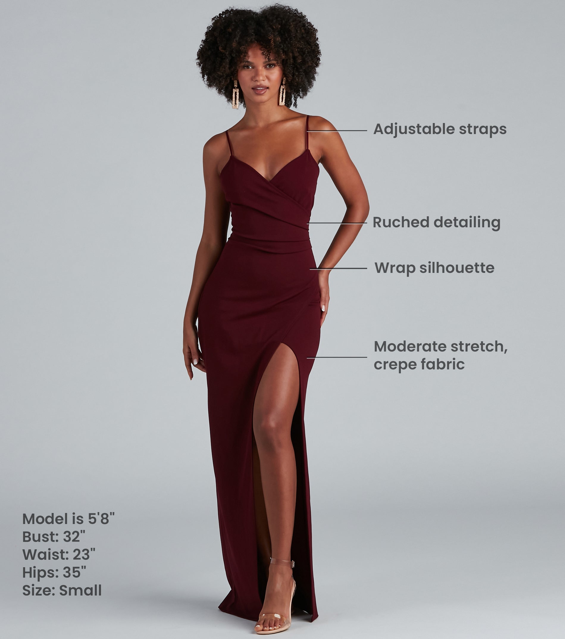 Sasha Formal High Slit Wrap Dress