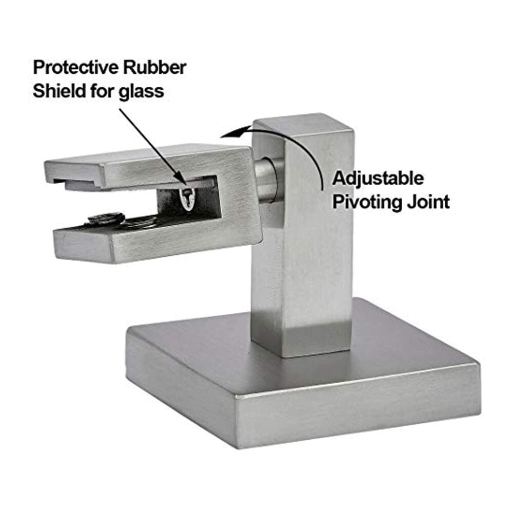 Square Brushed Silver Pivot Mirror Hardware Tilting Anchors