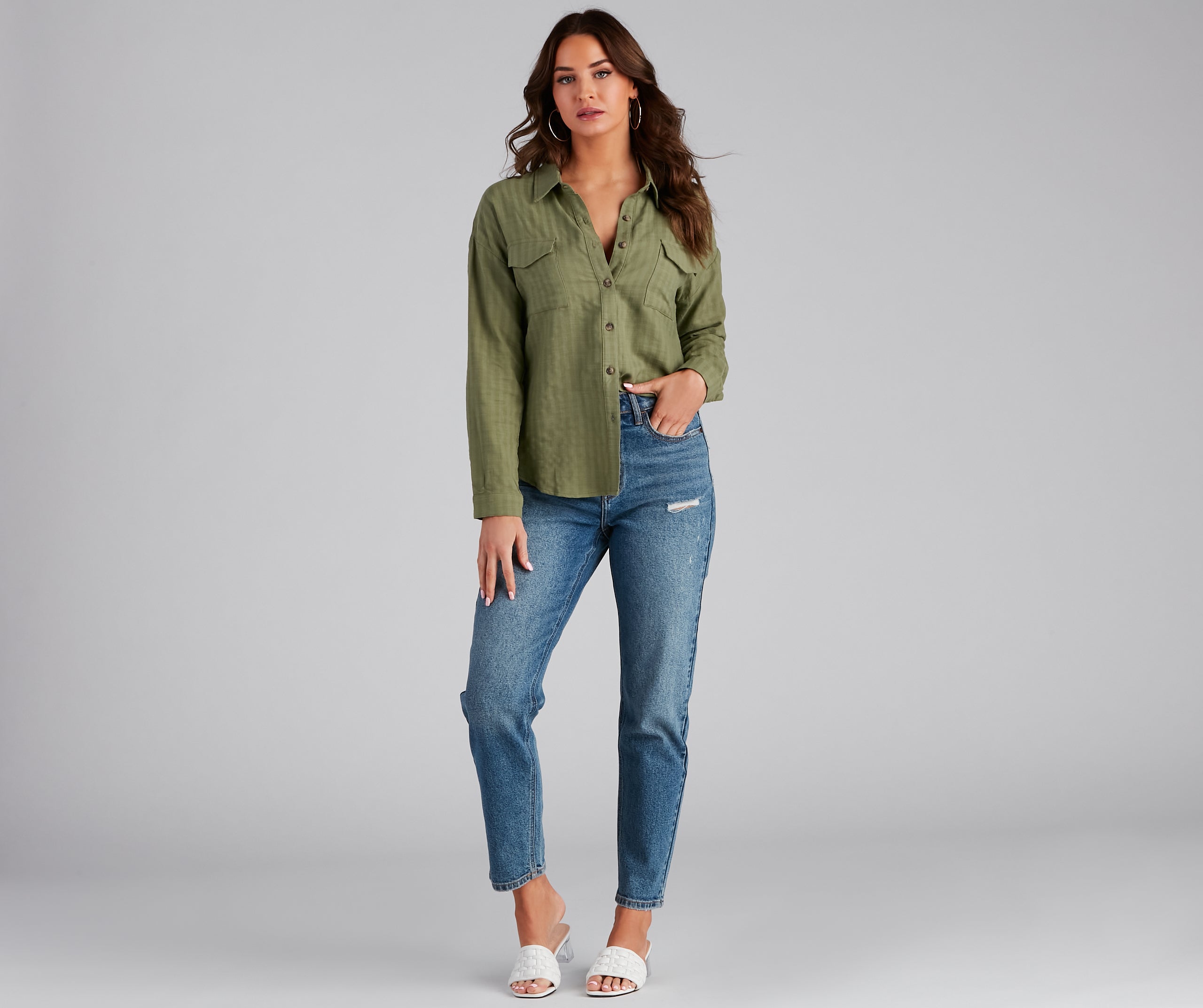 Beach Side Button-Front Linen Shirt