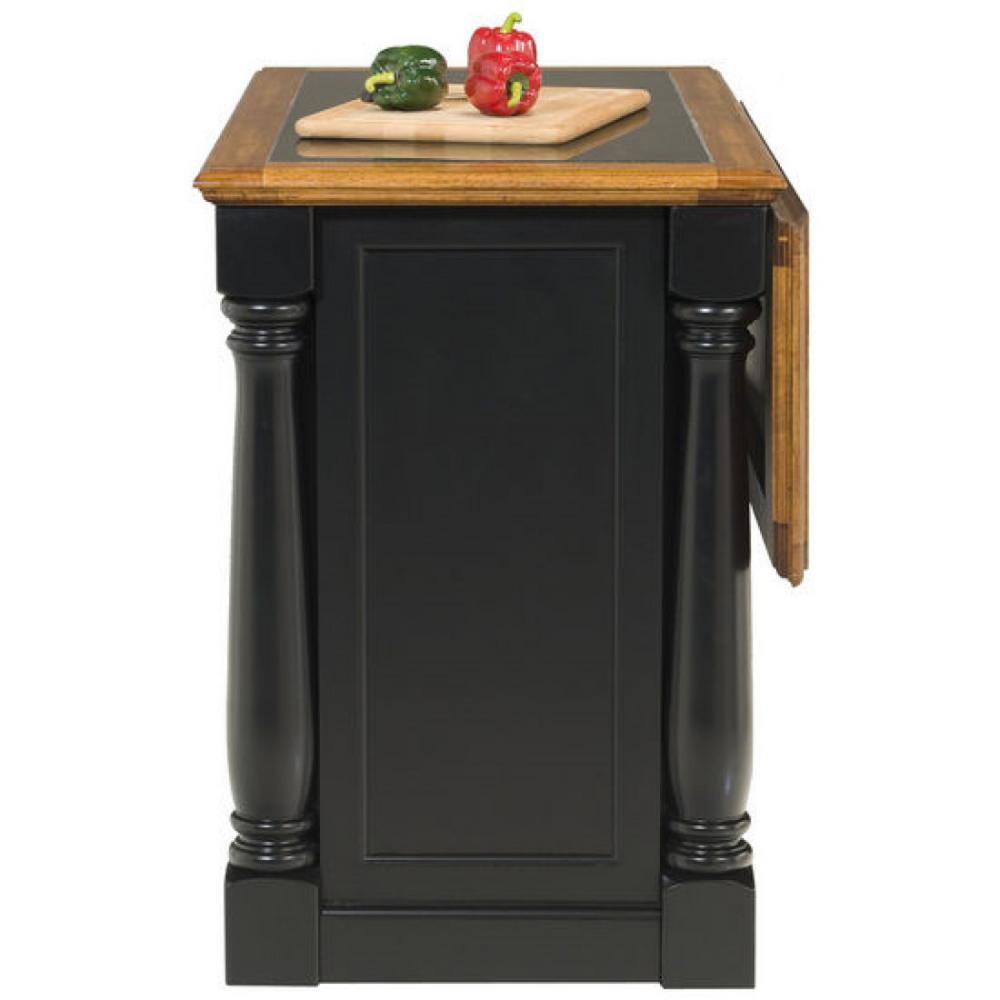 HOMESTYLES Monarch Black and Oak Kitchen Island with Granite Top 5009-94