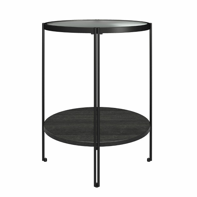 Realrooms Vance Round End Table Black Oak