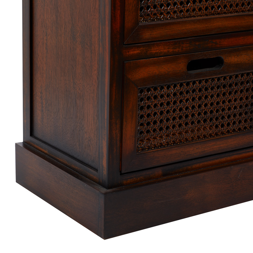 Traditional Brown Wood Storage Unit 90628   Tropical   Accent Chests And Cabinets   by Brimfield  ampMay  Houzz