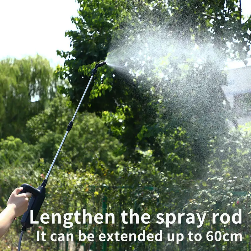 7.4v Portable Electric Garden Water Sprayer Pump Long Handle Rechargeable Handheld Nozzle Adjustable Spray Pump With Pipe