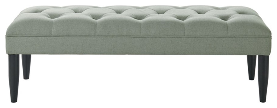 Picket House Furnishings Aris Tufted Upholstered Bench in Charcoal   Midcentury   Upholstered Benches   by Homesquare  Houzz