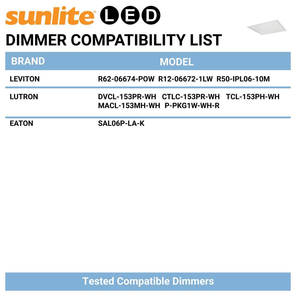 Sunlite 1 ft. x 1 ft. Dimmable 920 Lumens Integrated LED Panel Light Color Tunable 3000K 3500K 4000K 4500K 5000K HD03596-1