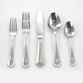 GIBSON ELITE Trevi 45-Piece Silver 1810 Stainless Steel Flatware Set 985113970M