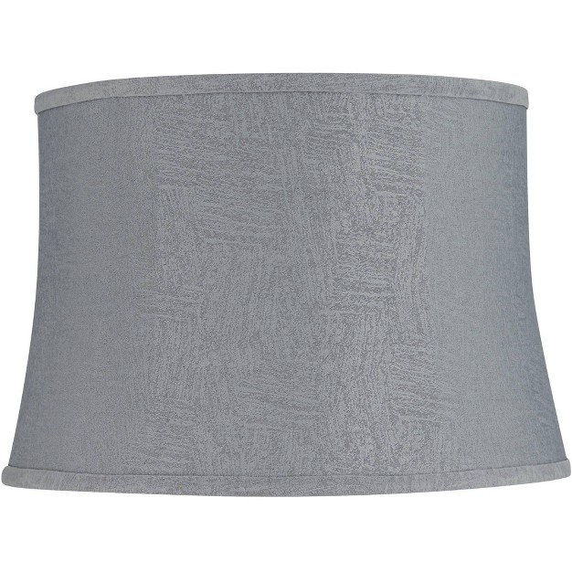 Top X 16 quot Bottom X 11 quot High X 11 quot Slant Lamp Shade Replacement Medium Balta Gray Drum Round Modern Fabric Softback Washer Harp Finial