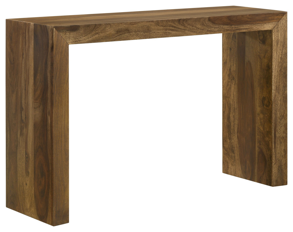 Odilia Rectangular Solid Wood Sofa Table Auburn   Modern   Console Tables   by Modon  Houzz