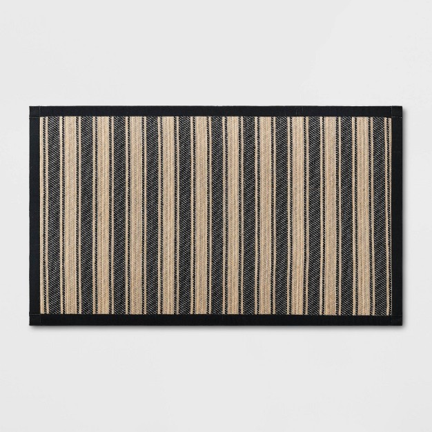 Vintage Striped Rug Black brown