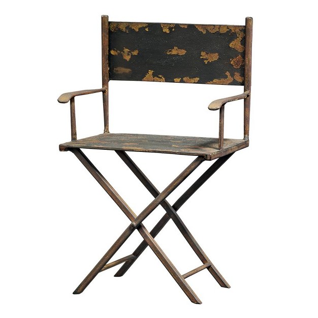 Design Toscano Scaled Metal Director x27 s Chair Sculpture