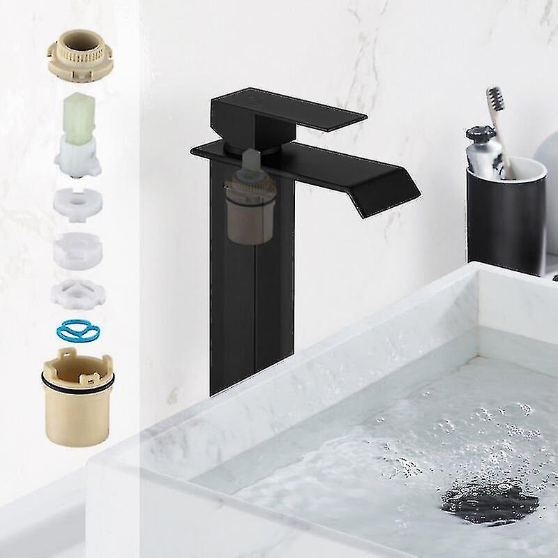 Waterfall Bathroom Faucet Basin Mixer Tap High Spout Stainless Steel Hand Basin Faucets For Bathroom