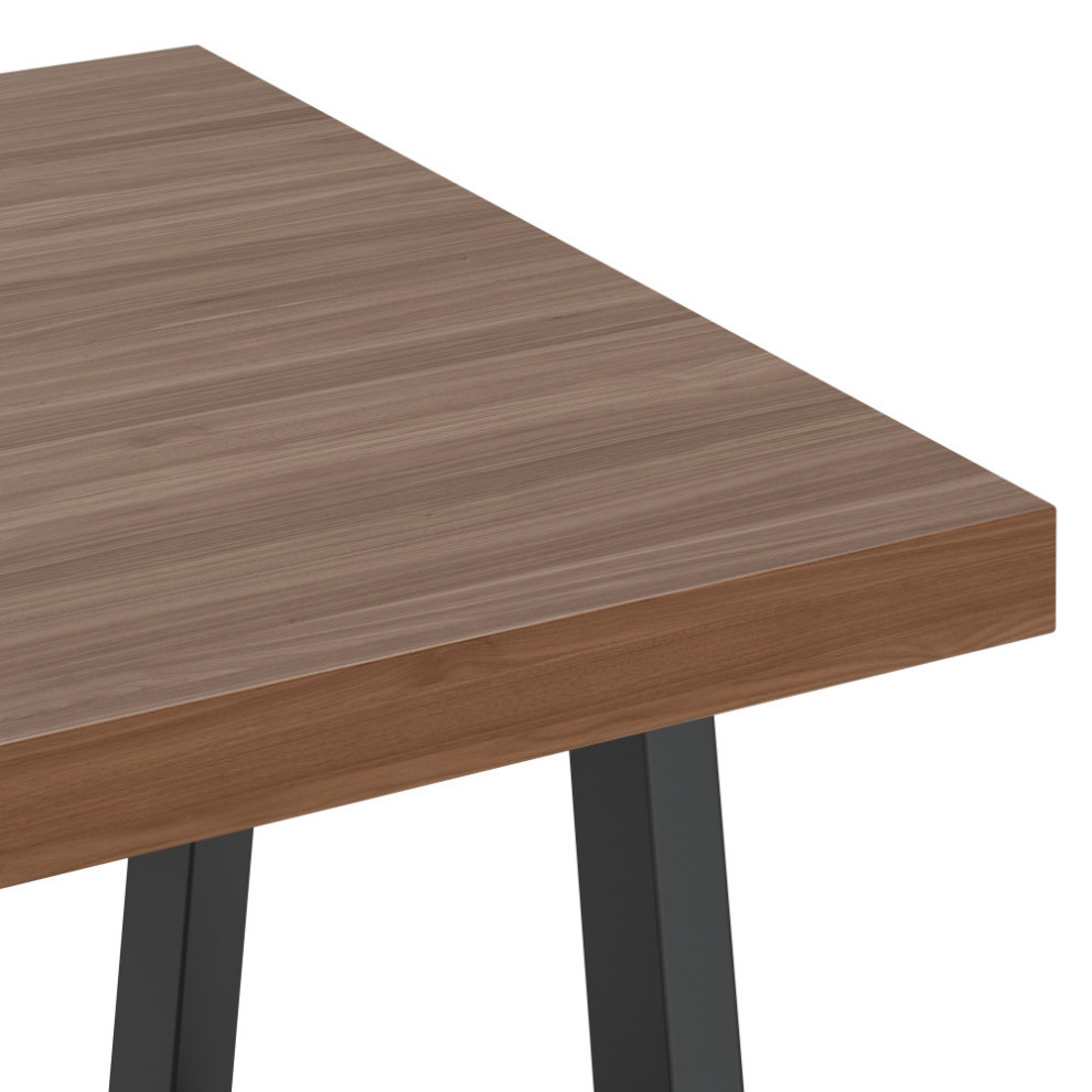 Sawhorse Solid Walnut Veneer and Metal End Table   Industrial   Side Tables And End Tables   by Simpli Home Ltd.  Houzz