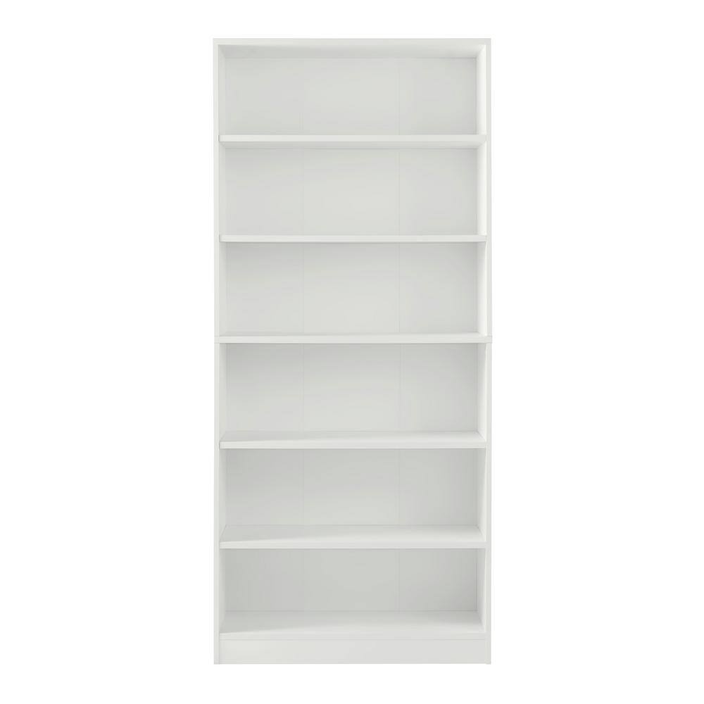 StyleWell Braxten 71 in. White 6-Shelf Basic Bookcase with Adjustable Shelves 07701WT