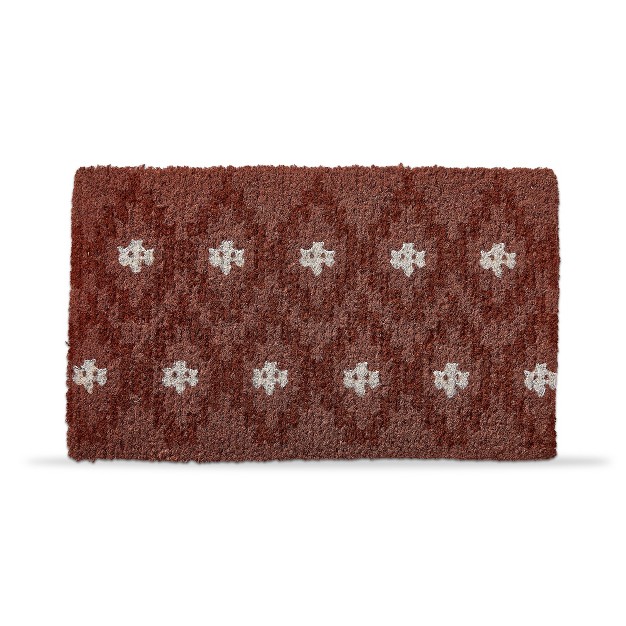 Adobe Sugar Geometric Print Rectangle Indoor And Outdoor Coir Door Welcome Mat Blush Background