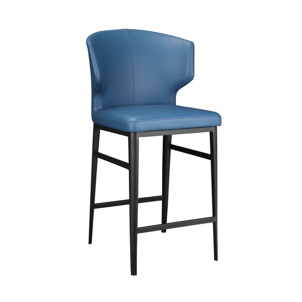 Aurelle Home Mid Century Modern Blue Counter Stool