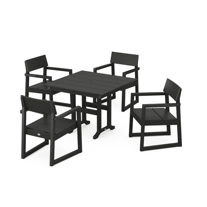 Polywood EDGE 5-Piece Farmhouse Dining Set PWS1144-1