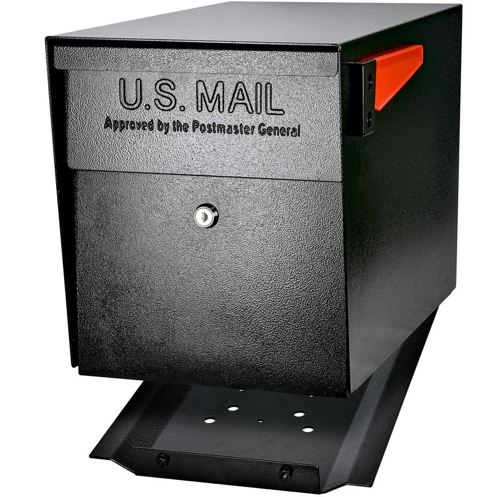 Mail Boss Locking Post Mount Mailbox with High Security Reinforced Patented Locking System Black 7106