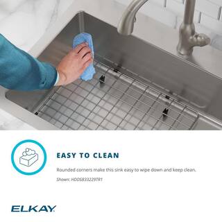 Elkay Avenue 33 in. Drop inUndermount Single Bowl 18 Gauge Stainless Steel Kitchen Sink with Bottom Grid HDDSB33229TR3