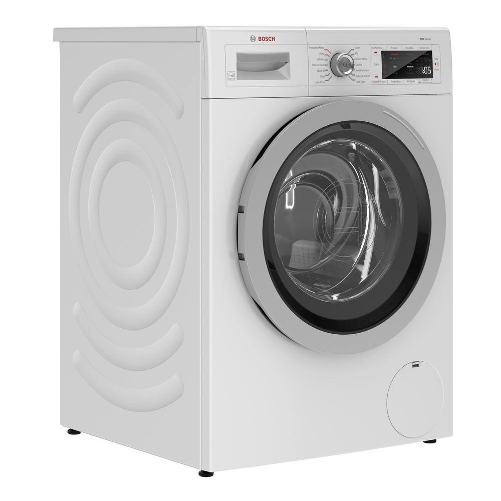 Bosch 500 Series 24 in. 2.2 cu. ft. 240-Volt Home Connect Stackable White Front Load Compact Washing Machine ENERGY STAR WAW285H1UC