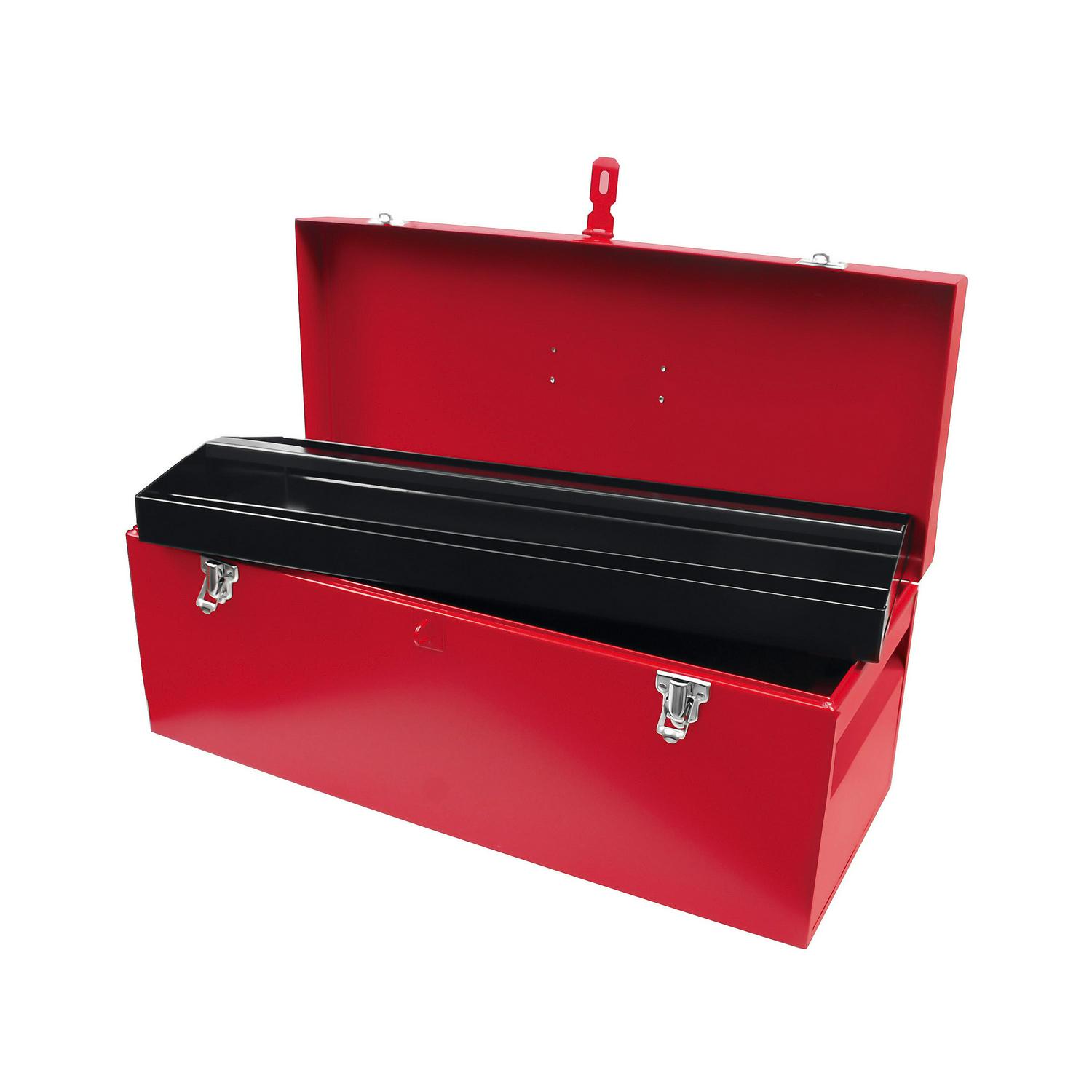 Urrea Industrial 25 In Metal Tool Box With Plastic Handle And Metallic Tray