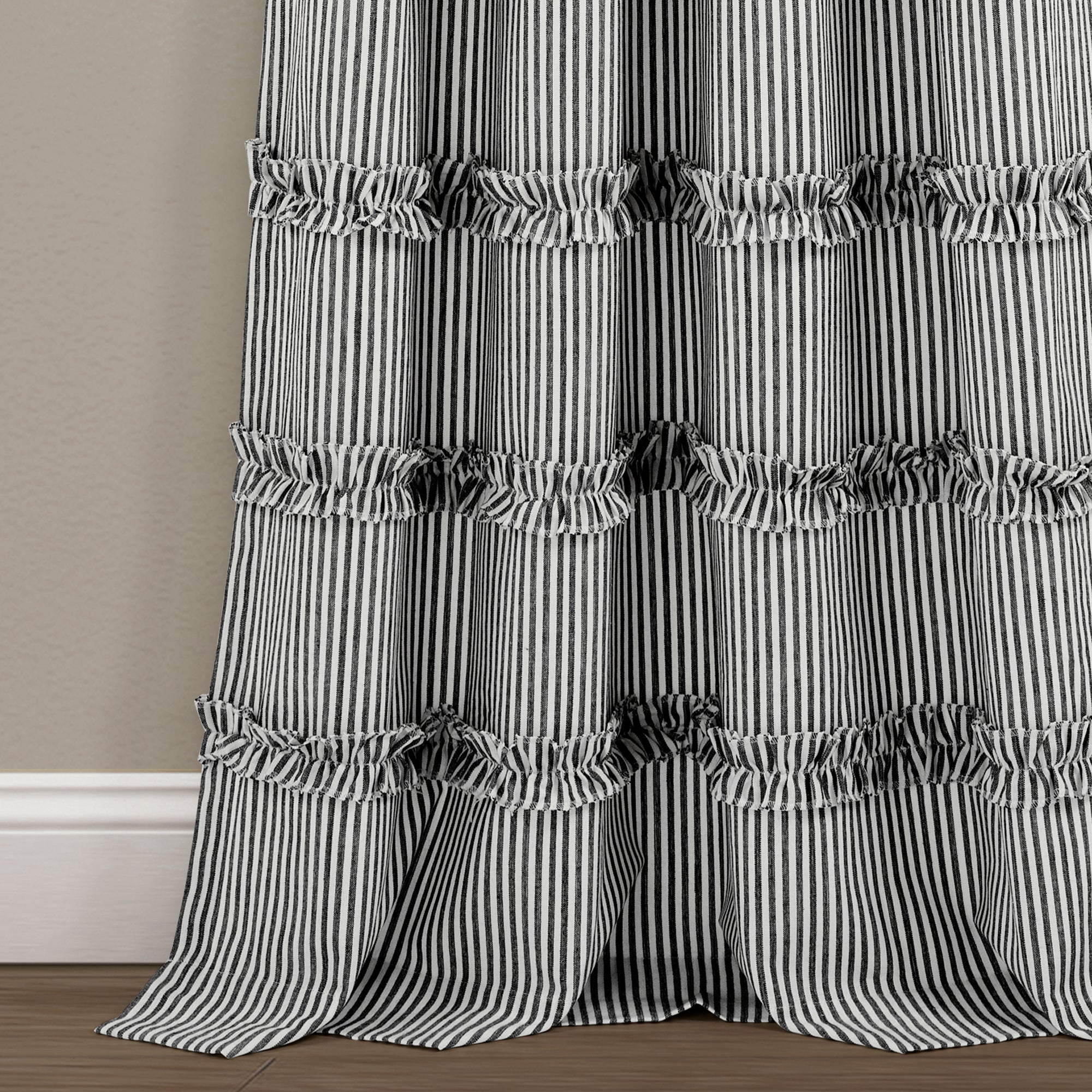 Vintage Stripe Yarn Dyed Cotton Window Curtain Panel Set