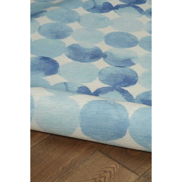 Kai Washable Outdoor Rug Blue ivory Linon