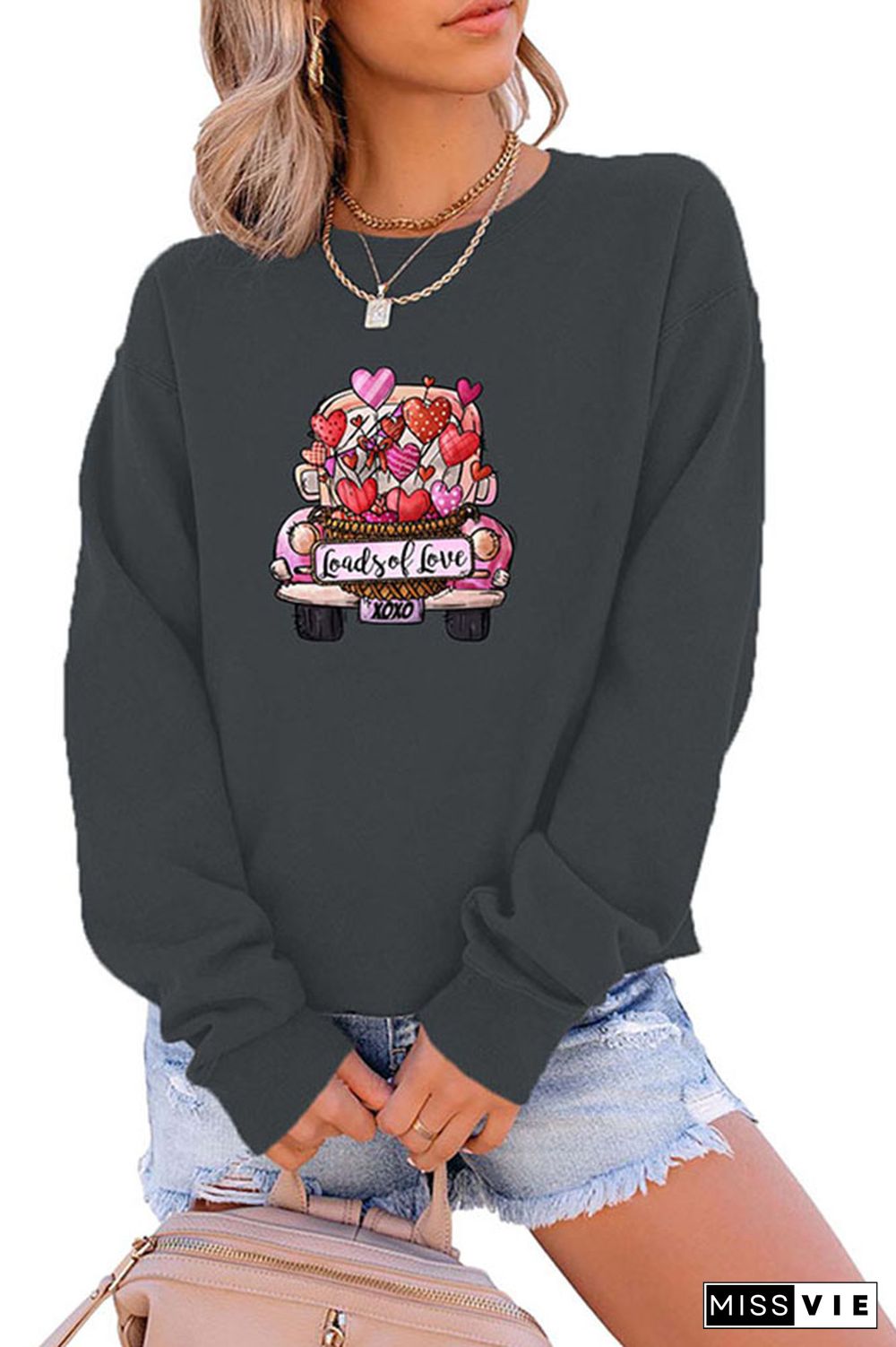 Loads of Love,Love Truck Valentine's Day Classic Crew Sweatshirt Wholesale