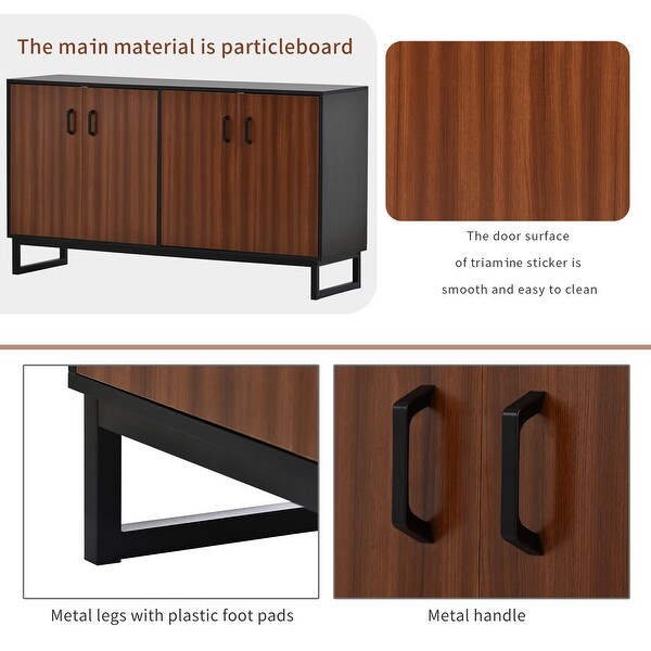 Large Storage Space Console Table with Adjustable Shelves