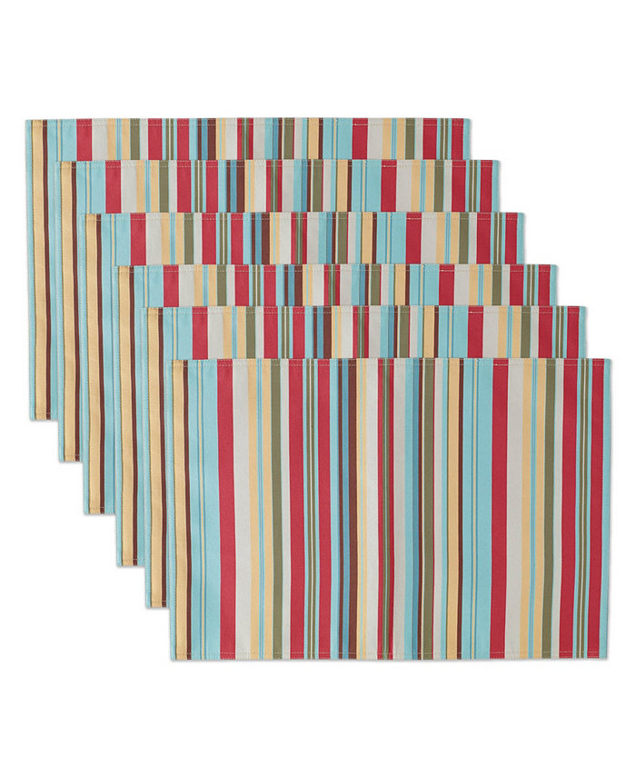 Design Imports Summer Stripe Polyester Placemat Set of 6