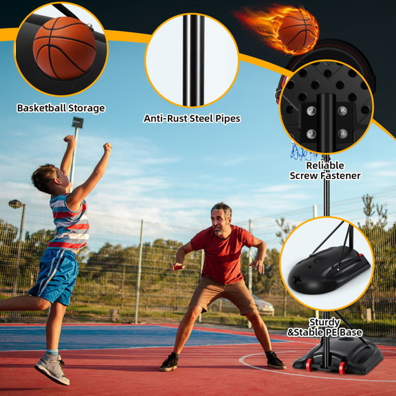 Costway 51836297 Portable Basketball Hoop Stand wi...