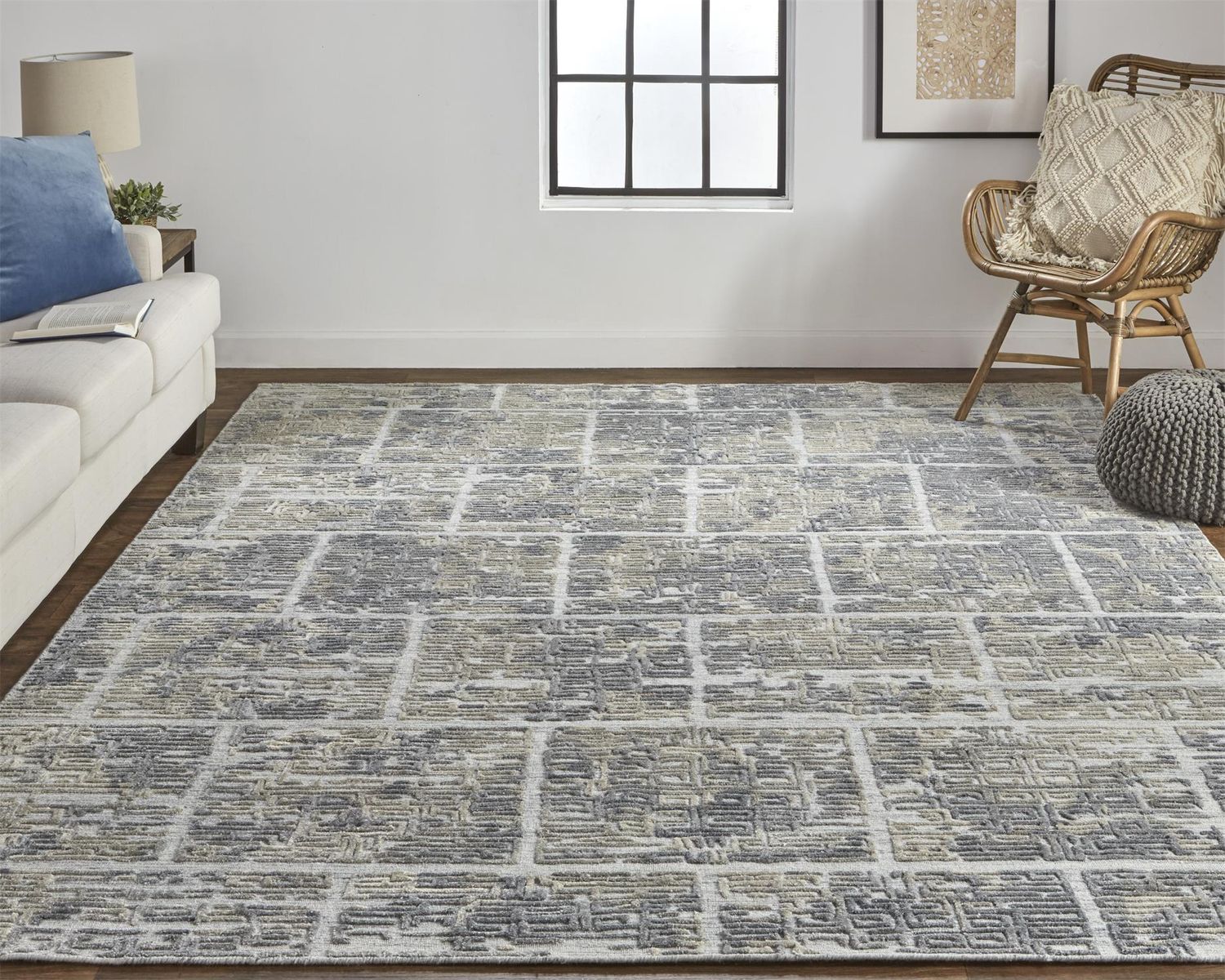 Huntley Hand Woven Gray and Ivory Rug by BD Fine