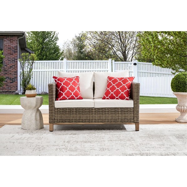 50.4'' Wicker Outdoor Patio Sofa with Cushions