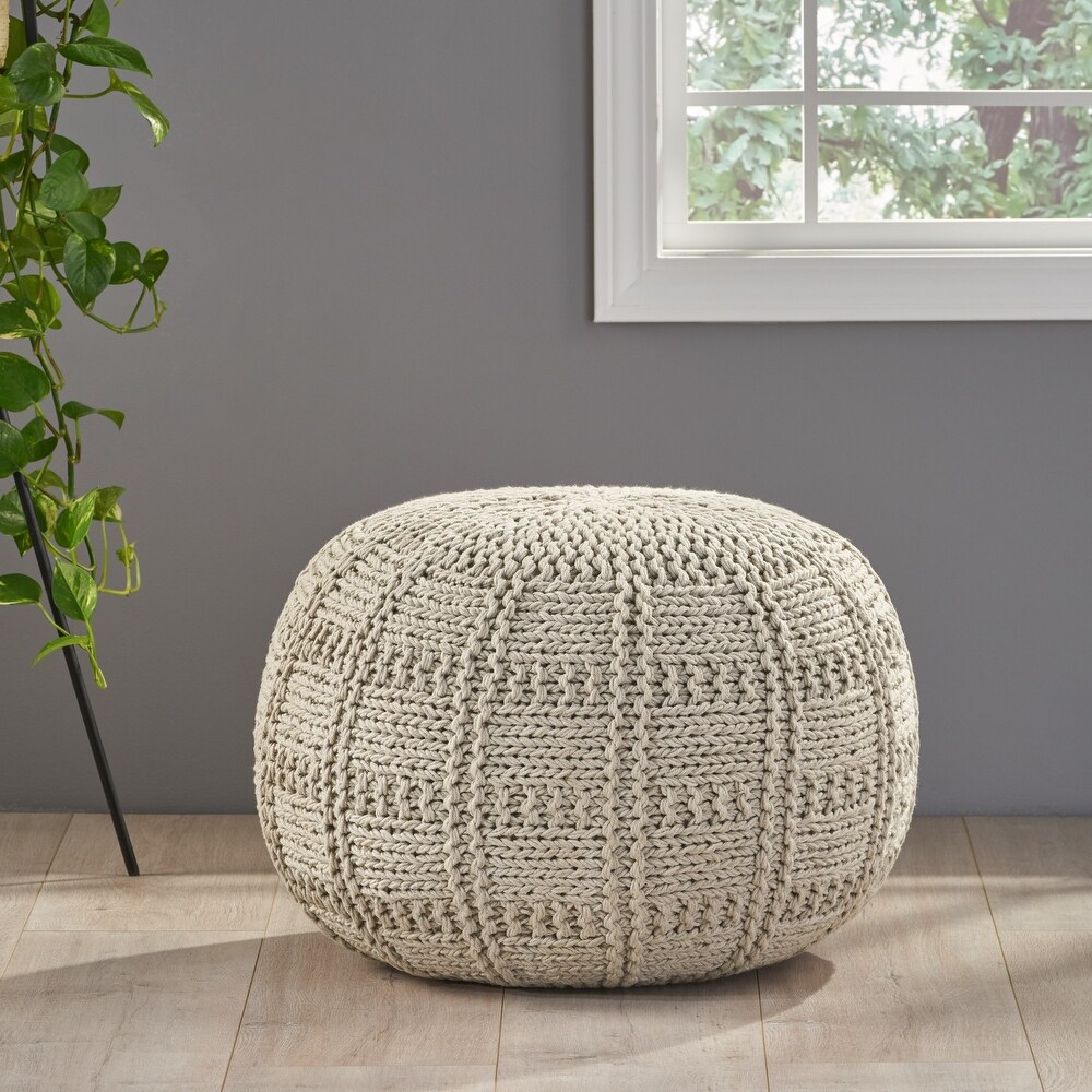 Yuny Handcrafted Modern Fabric Pouf by Christopher Knight Home