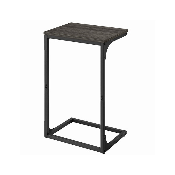 C-Shaped Side Table， End Table for Sofa， Couch Table with Metal Frame， Industrial， for Study