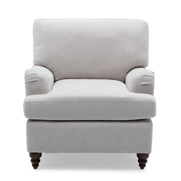 Upholstered Armchair Accent Chair with Solid Wood Legs - 35