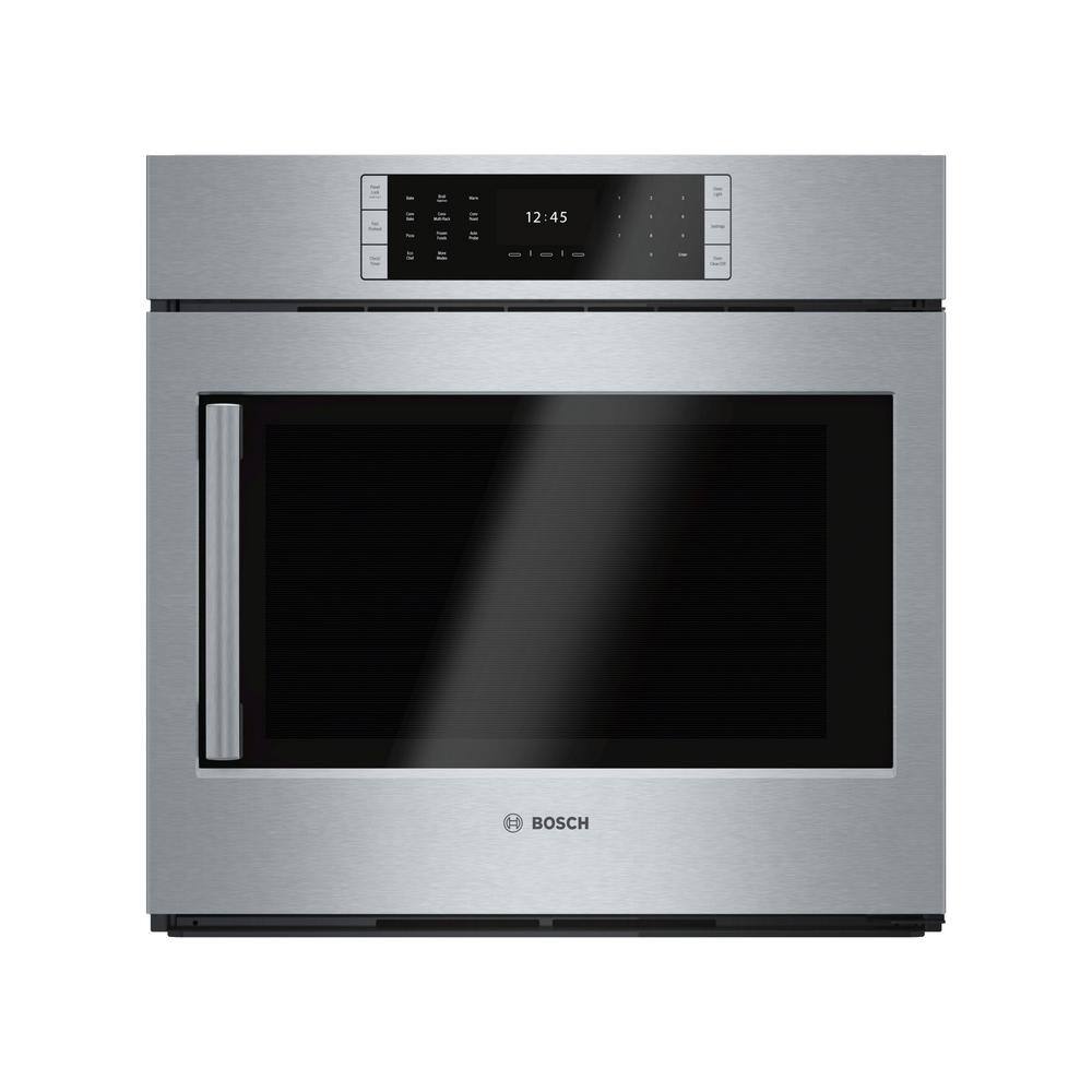 Bosch Benchmark Benchmark Series 30 in. Built-In Single Electric Convection Wall Oven in Stainless Steel w Right SideOpening Door HBLP451RUC