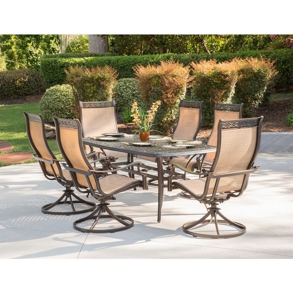 Cambridge Legacy 7Piece Outdoor Dining Set with Six Swivel Rockers and a Large Casttop Dining Table