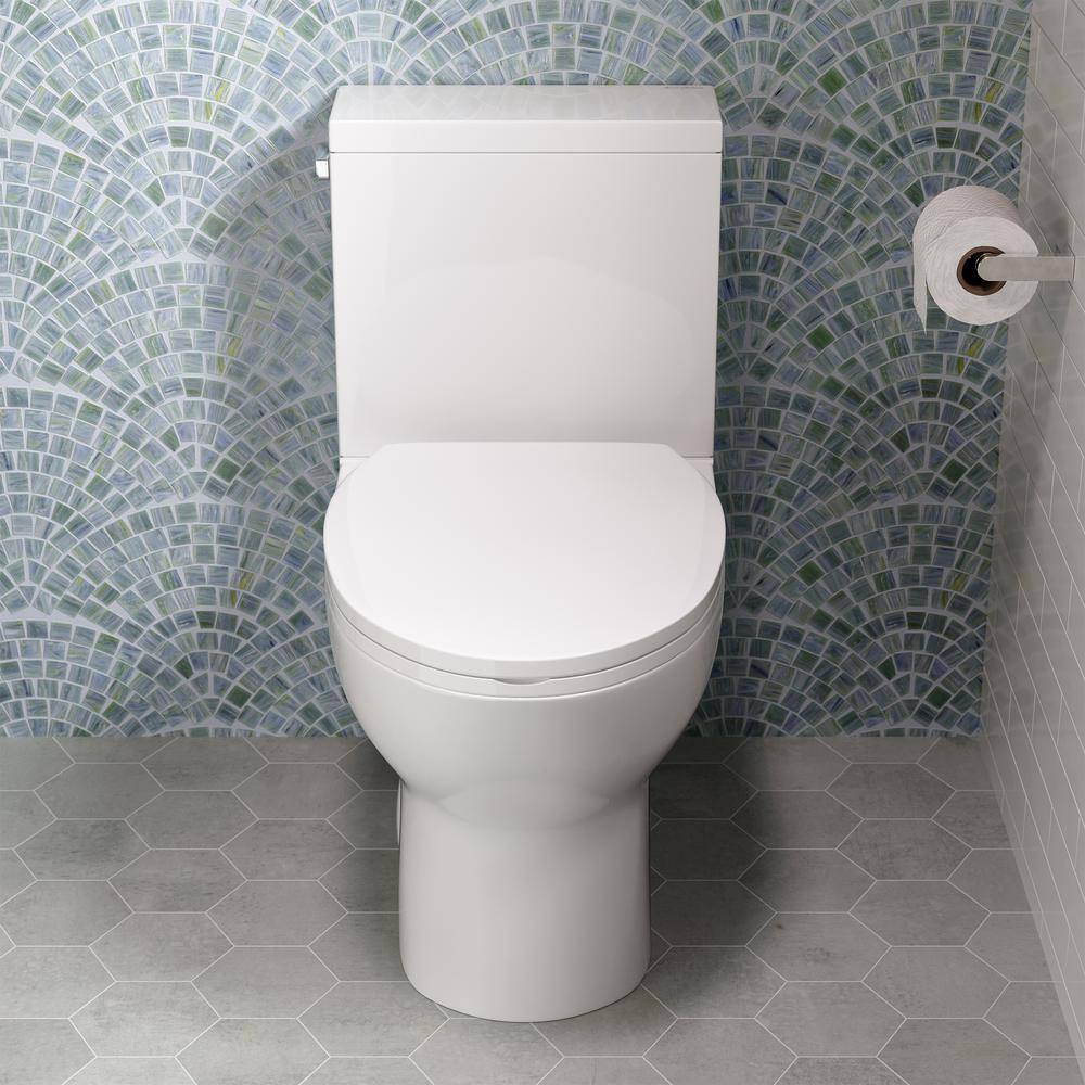 Swiss Madison Cache 2-piece 1.28 GPF Single Flush Elongated Toilet in Glossy White Seat Included SM-2T230