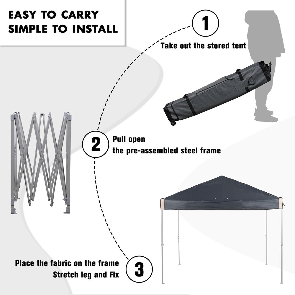 Aoodor 10 x 10 FT Pop Up Canopy Tent with Roller Bag  Portable Instant Shade Canopy for Camping  Party and Other Outdoor Events