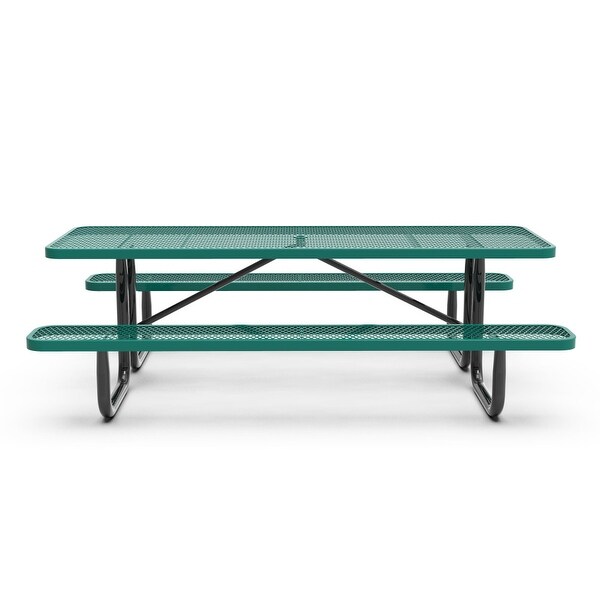 Commercial Grade Expanded Mesh Metal Outdoor Picnic Table