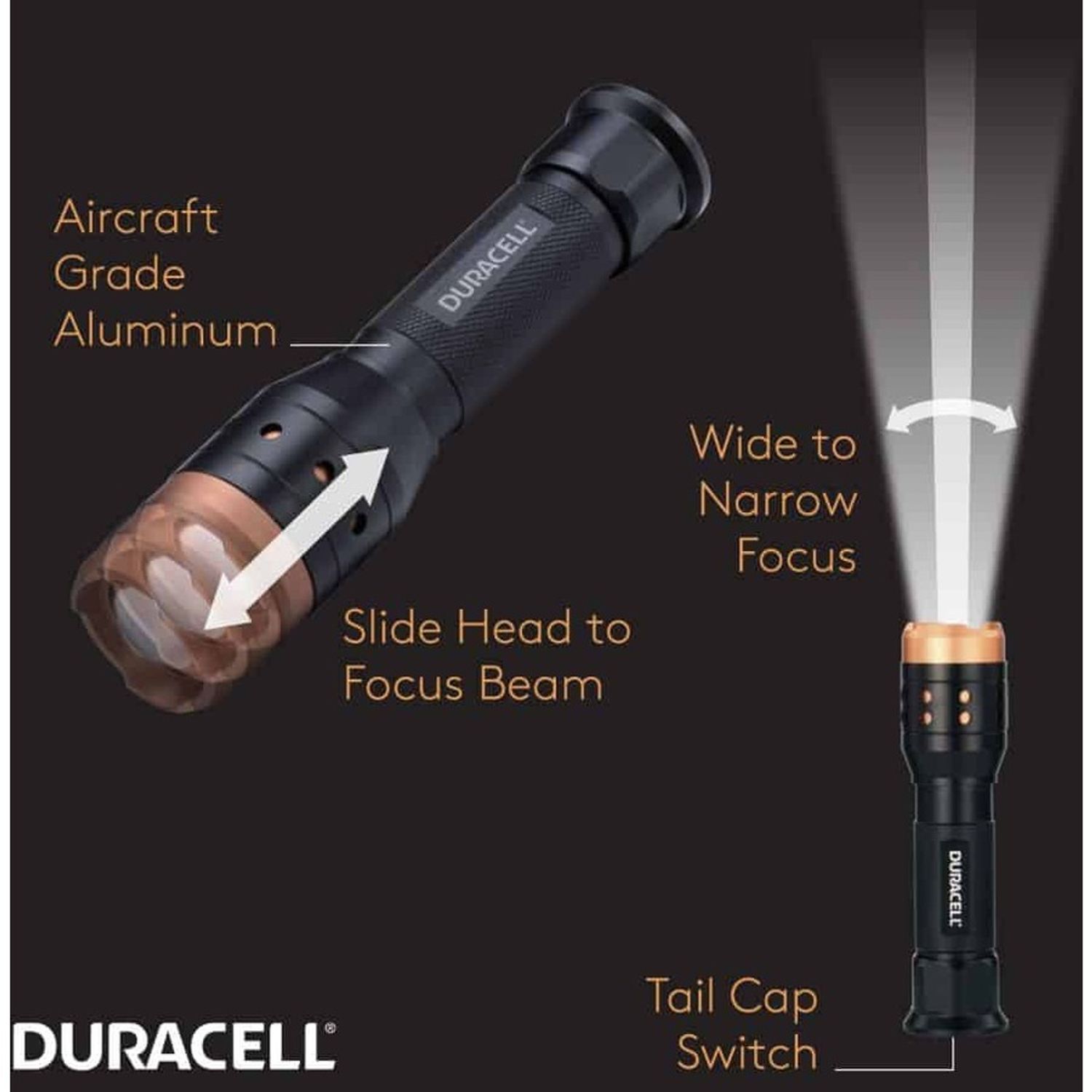 Aluminum Focusing LED Flashlight by Duracell Inc. DUR7128DF700