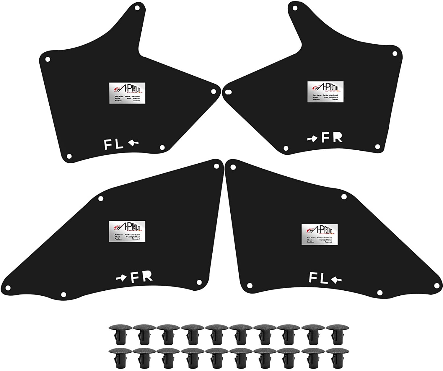 A-Premium Splash Guards Fender Liner Shields Compatible with Toyota Tacoma 2005-2020 Front and Rear 4-PC Set