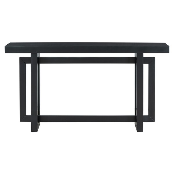 Contemporary Console Table with Industrial-inspired Concrete Wood Top