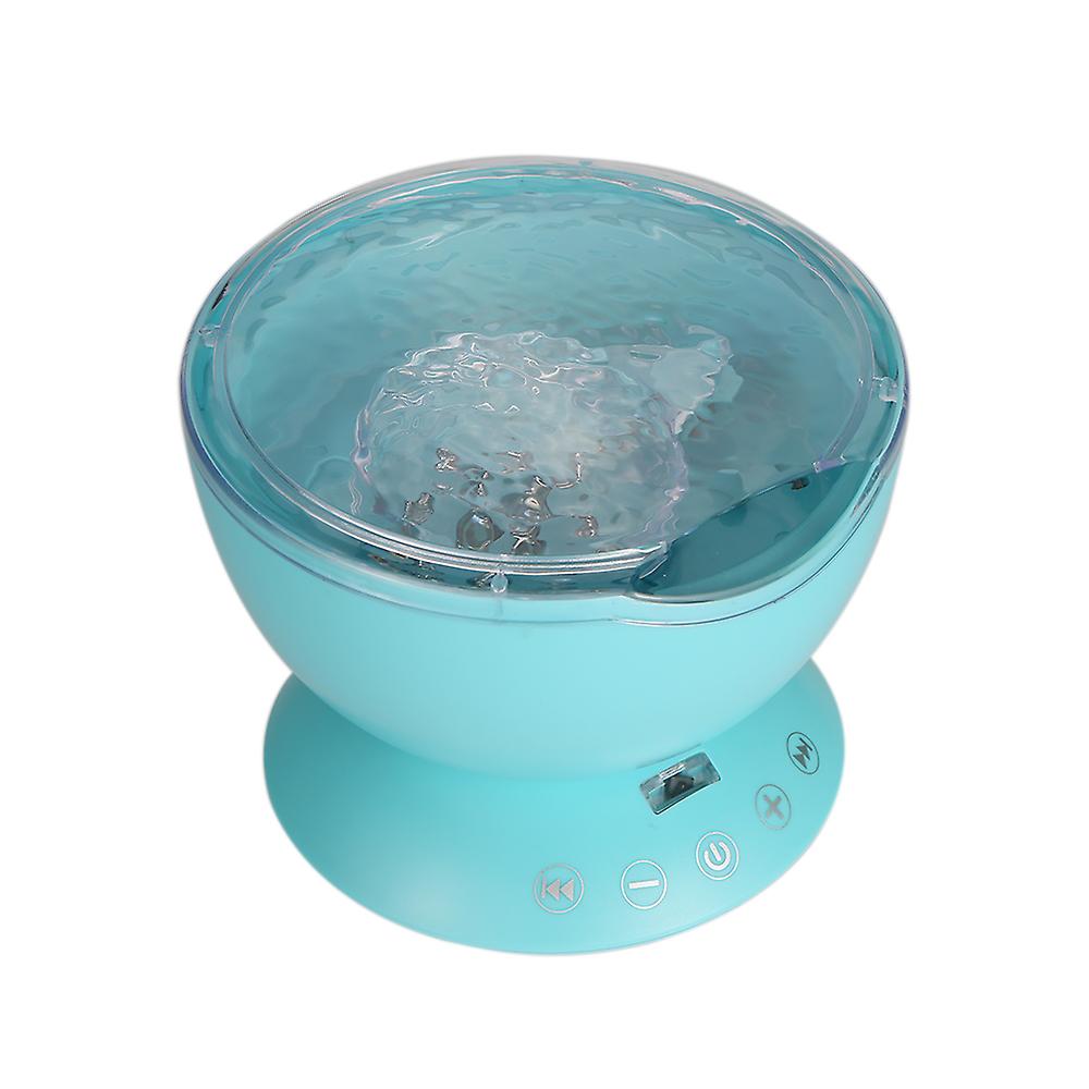 Blue Multicolor Ocean Wave Light Projector Nightlight With Mini Music Player For Living Room And Bedroom Novelty Baby Lamp Blue