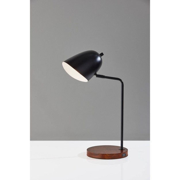 Jude Walnut Desk Lamp Black Adesso