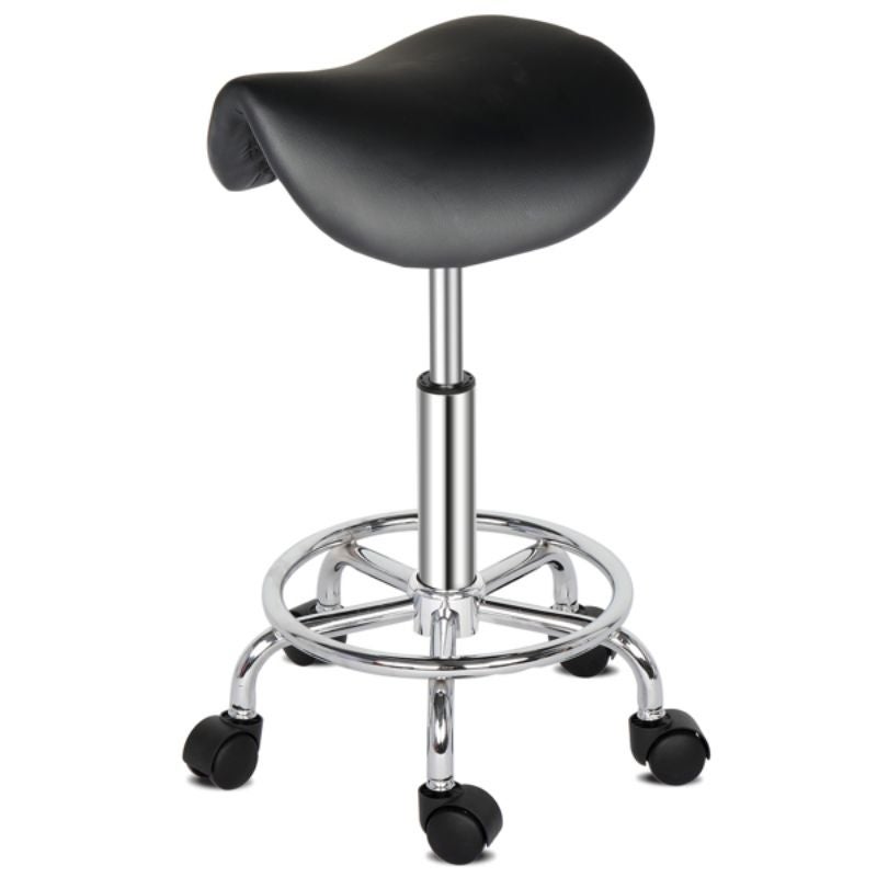 Saddle Stool Ha Ha Feet Rotation Bar Stool Black - (37 x 34 x 51-65)cm (L x W x H)