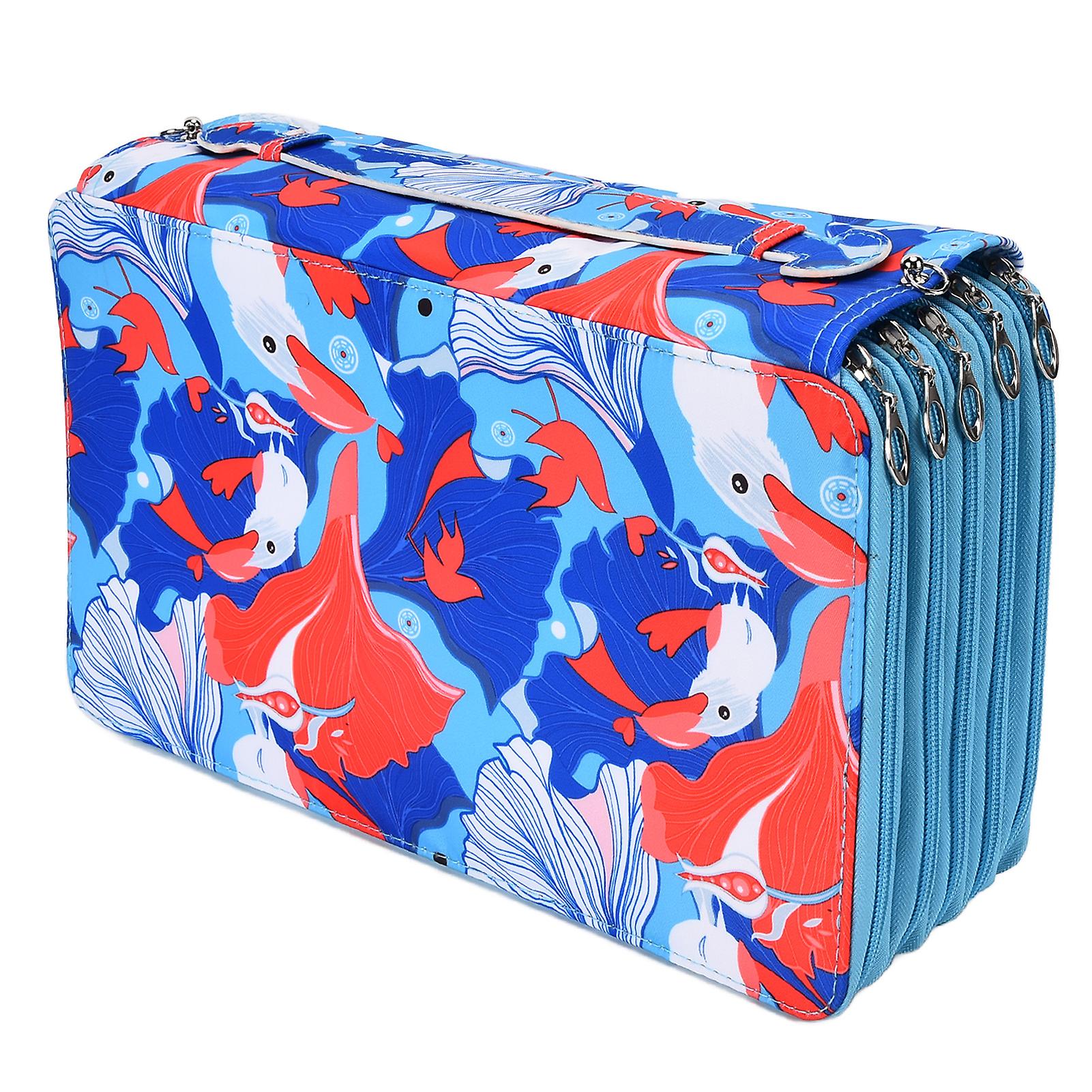 Pencil Case Large Capacity 300 Slots Exquisite Craftsmanship Wear Resistant Lightweight Portable Rose Pencil Caseblue Bird