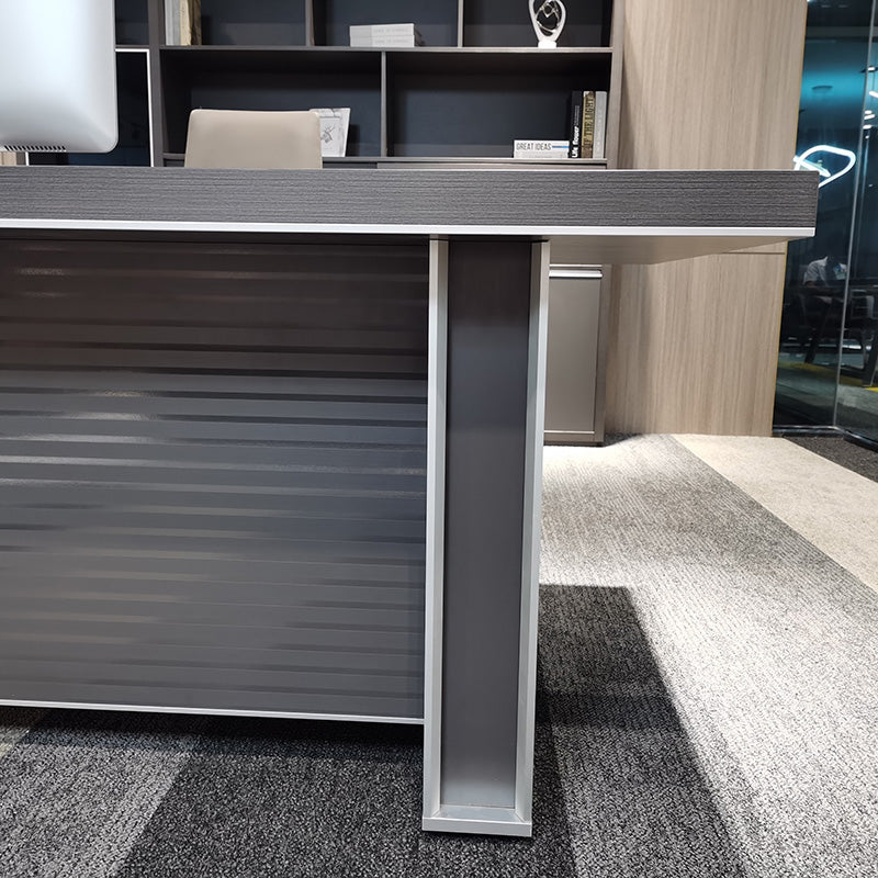 MATEES Executive Desk Reversible  2.4M - Grey/ Brown